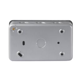Essentials  13A 2-Gang DP Switched Metal Clad Socket + 2.1A 10.2W 2-Outlet Type A USB Charger with White Inserts