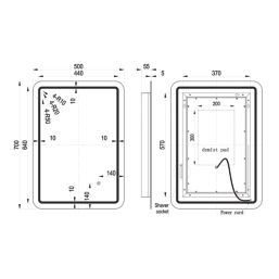 Kansas Rectangular Bathroom Mirror With 2880lm LED Light 500mm x 700mm