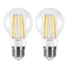 LAP  E27 A60 LED Light Bulb Clear 806lm 3.8W 2 Pack