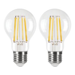LAP  E27 A60 LED Light Bulb Clear 806lm 3.8W 2 Pack