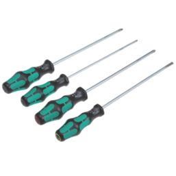 Wera Kraftform Plus Mixed Long Reach Lasertip Screwdriver Set 4 Pieces