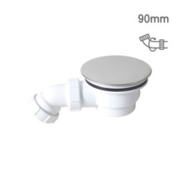 Flomasta  Shallow Shower Waste with Adjustable Outlet White 90mm
