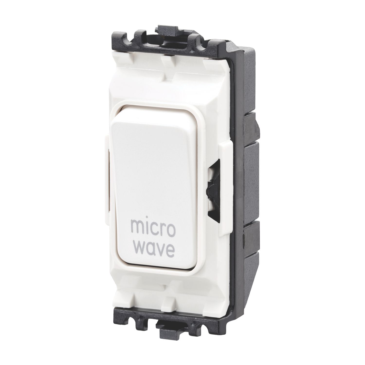 MK Grid Plus 20A Grid DP Microwave Switch White with Colour-Matched Inserts (800JR)