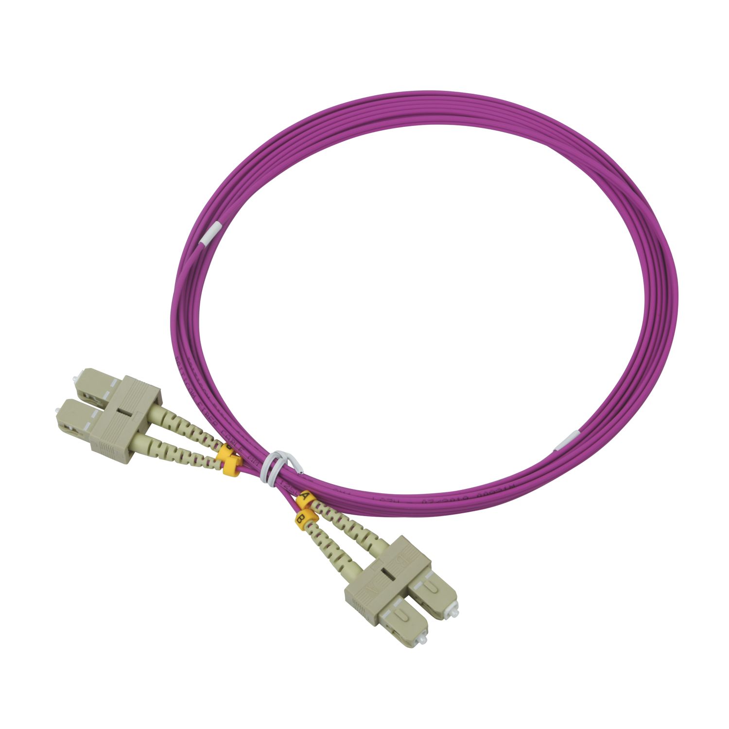 Labgear Duplex Multi Mode Purple SC- SC OM4 LSZH Fibre Optic Cable 3m (800KM)