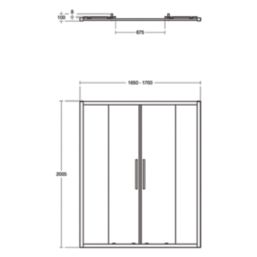 Ideal Standard I.life Semi-Framed Rectangular Sliding Shower Doors Silver 1700mm x 2005mm