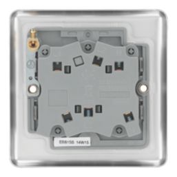 LAP  10AX 1-Gang 3-Pole Fan Isolator Switch Brushed Stainless Steel  with Black Inserts