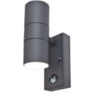 Luceco Azurar Outdoor Decorative External Wall Light With PIR & Photocell Sensor Slate Grey