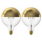 Calex Mirror Gold ES G125 LED Light Bulb 200lm 4W 2 Pack