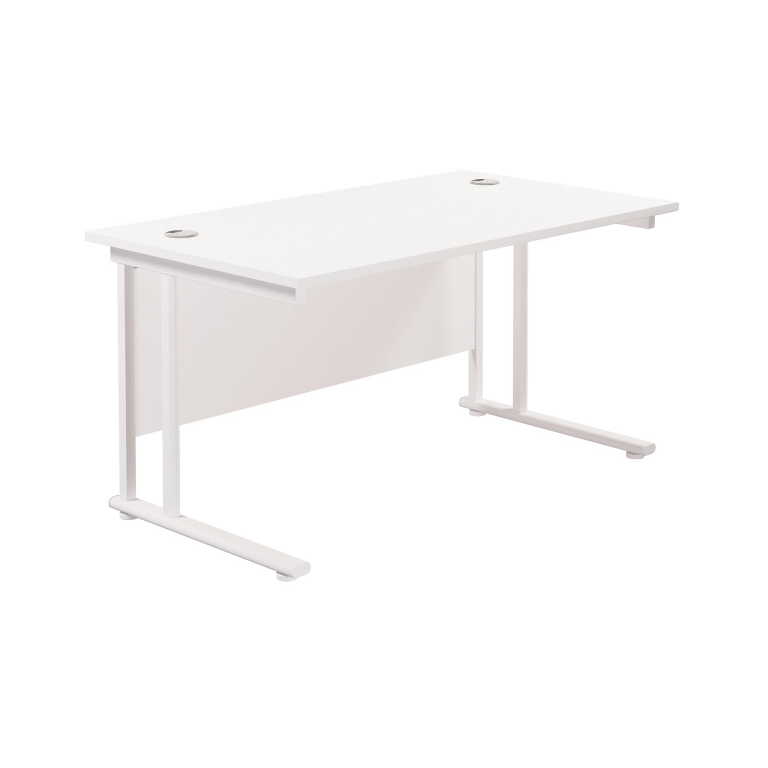 TC Group Aztec Twin Upright Rectangular Office Desk White/White 1400mm x 800mm (800TT)