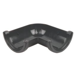 FloPlast Cast Iron Effect uPVC 90° Half Round Gutter Angle Black 112mm