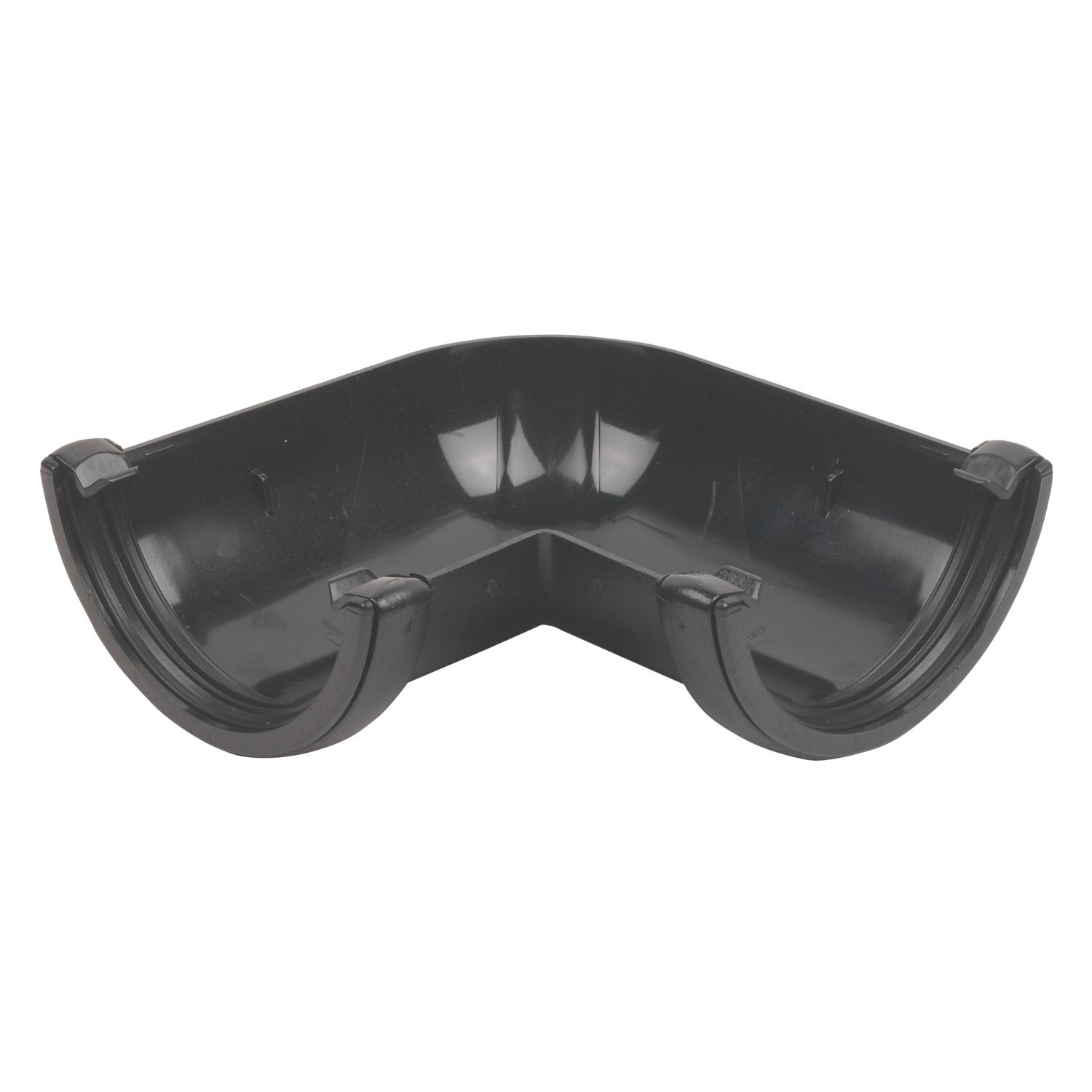 FloPlast Cast Iron Effect uPVC 90° Half Round Gutter Angle Black 112mm (80130)