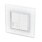 Retrotouch Crystal Master Telephone Socket White Glass with White Inserts