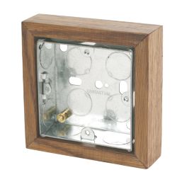 Varilight  1-Gang Surface Pattress Medium Oak Single Wall Box 25mm