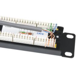Philex Cat 6 1U 24 Port Patch Panel 4 1 2 Screwfix