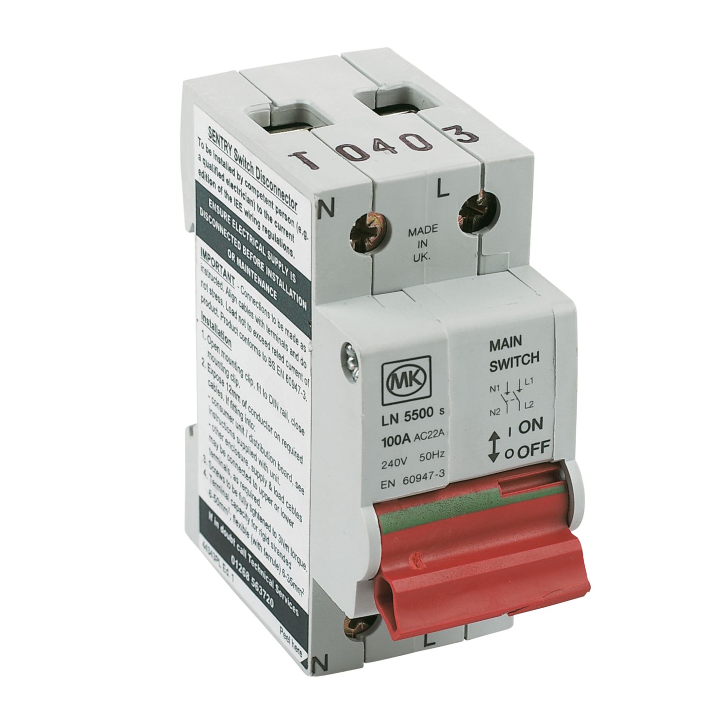 MK Sentry DP Main Switch Isolator (80187)