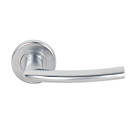 Smith & Locke Dos Fire Rated Contemporary Lever on Rose Door Handles Pair Satin Chrome
