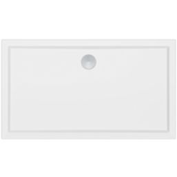 Milan Rectangular Bathroom Shower Tray & Waste White Gloss 1400mm x 800mm x 40mm