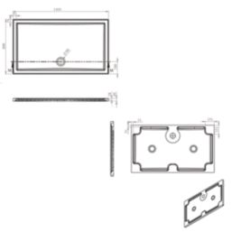 Milan Rectangular Bathroom Shower Tray & Waste White Gloss 1400mm x 800mm x 40mm