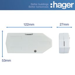 Hager J501 16A Downlighter Junction Box 53 x 27 x 122mm White