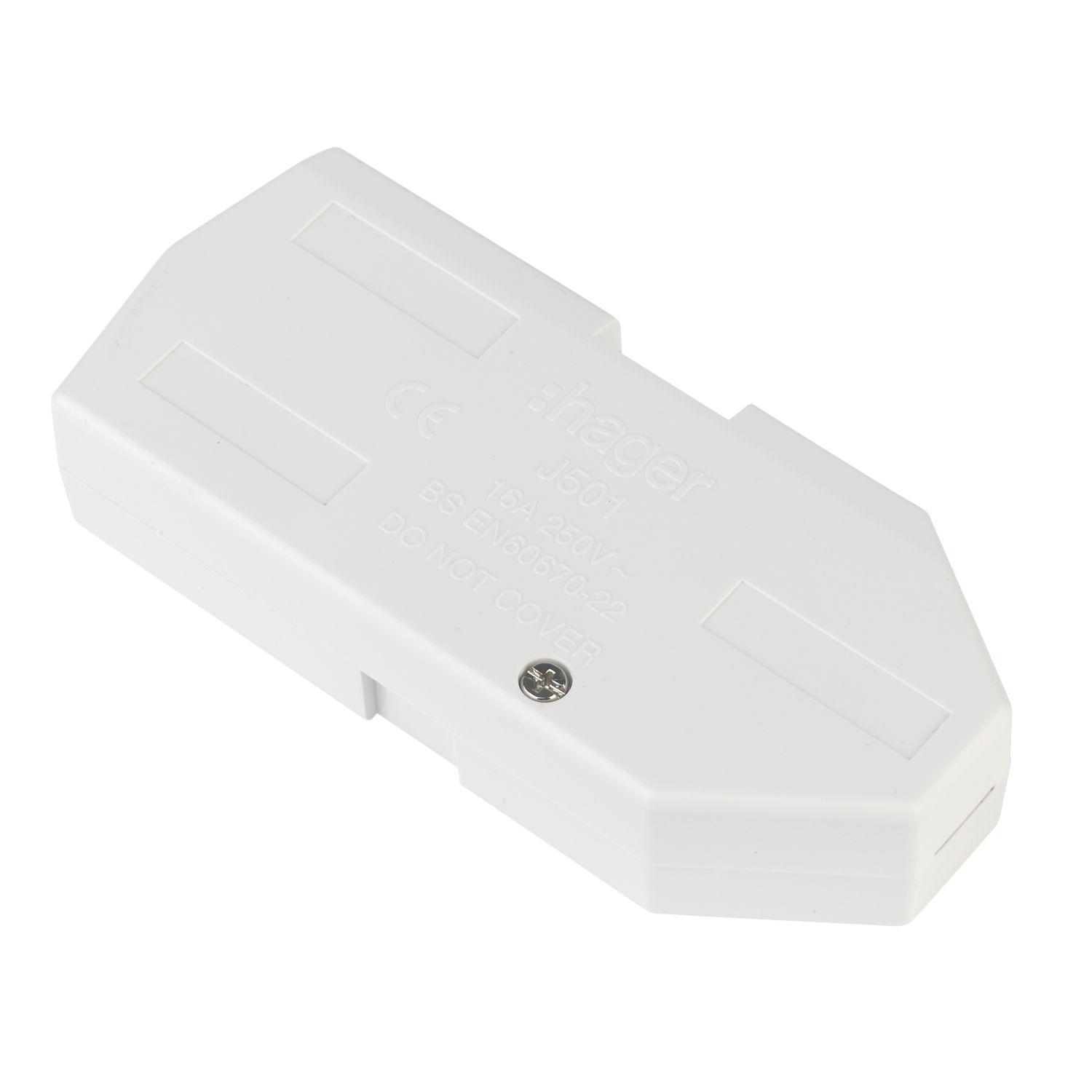 Hager J501 16A Downlighter Junction Box 53 x 27 x 122mm White (801AM)