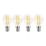 LAP  E14 Mini Globe LED Light Bulb Clear 470lm 2.9W 4 Pack