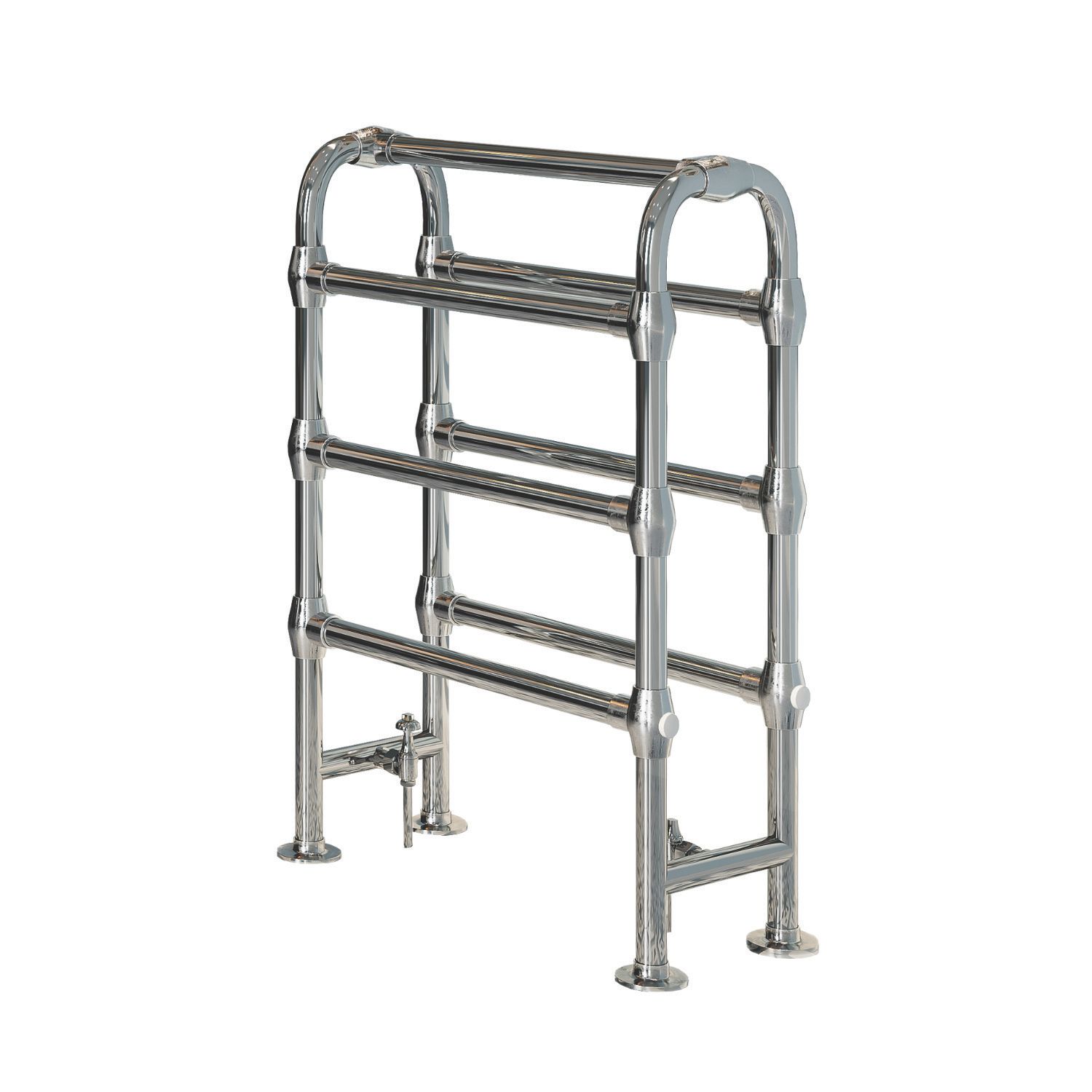 Towelrads 850mm x 600mm 1498BTU Chrome Flat Traditional Towel Radiator (801CG)