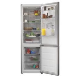 Essentials GHFSFFWDEU Freestanding 60/40 Fridge Freezer Gloss Silver 595mm