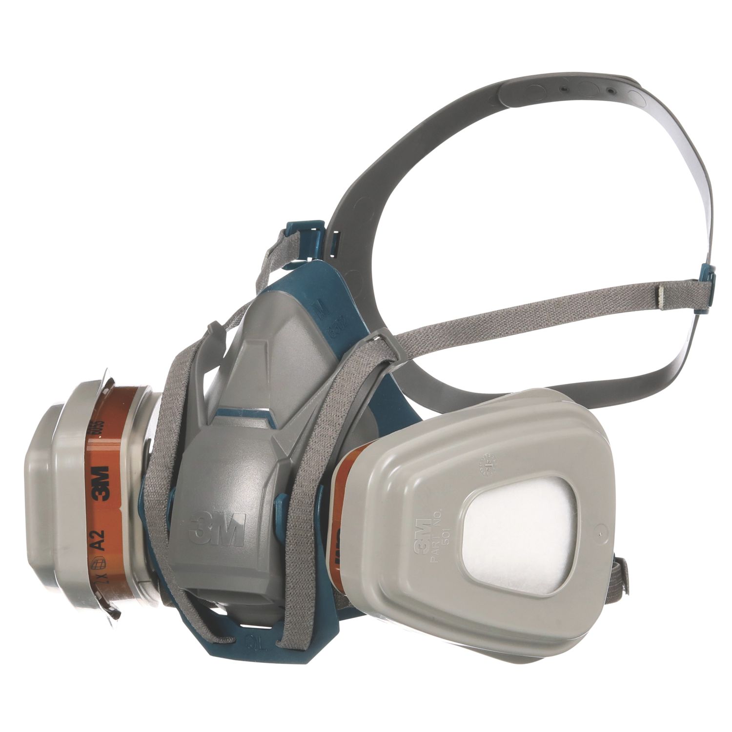 3M 6502QLKIT-1 One Size Quick Latch Half Face Respirator Kit with Replaceable Filters A2-P3 7 Piece Set (801EJ)