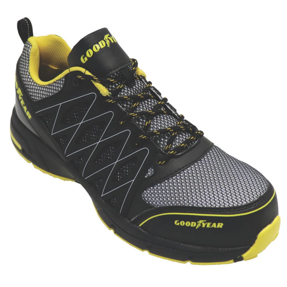 Goodyear GYSHU1502 Size 12 Black / Yellow Safety Trainers - Screwfix