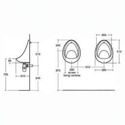 Armitage Shanks Sanura Top Inlet Ceramic Wall Urinal