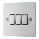 LAP  20A 16AX 3-Gang 2-Way Light Switch  Brushed Stainless Steel