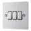 LAP  20A 16AX 3-Gang 2-Way Light Switch  Brushed Stainless Steel