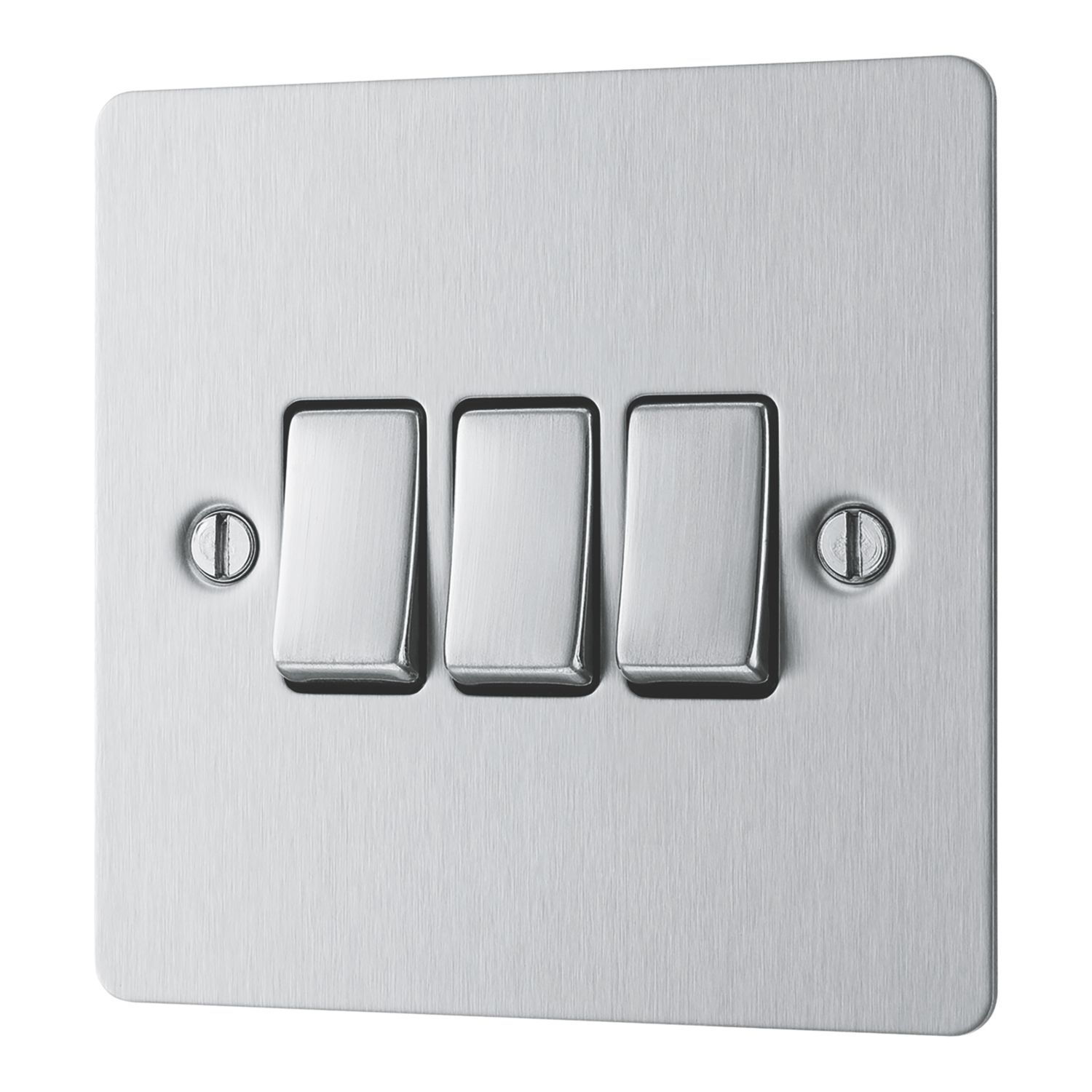 LAP 20A 16AX 3-Gang 2-Way Light Switch Brushed Stainless Steel (801PN)