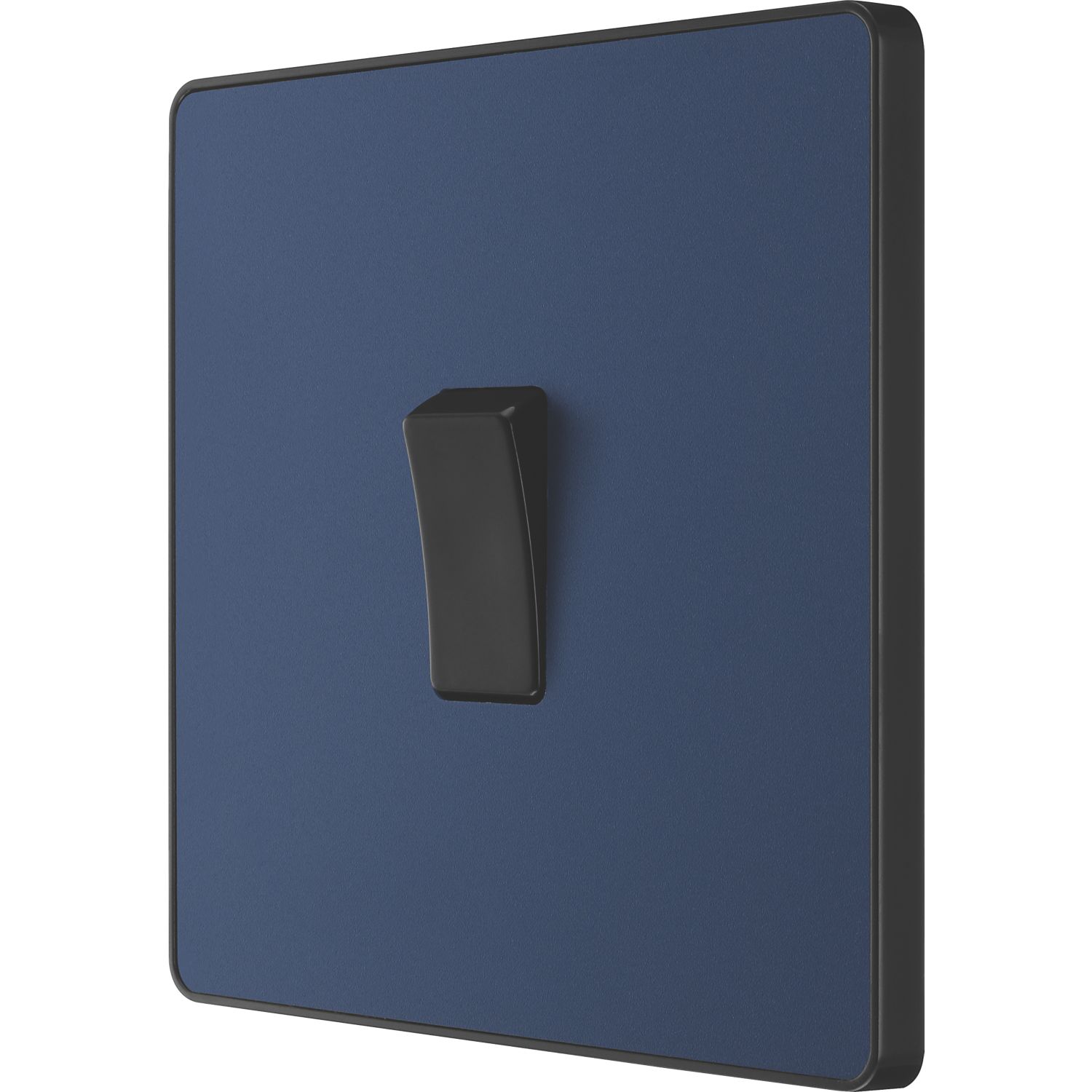 British General Evolve 20A 16AX 1-Gang Intermediate Light Switch Blue with Black Inserts (801PX)