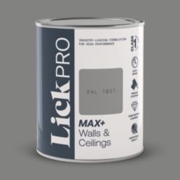 LickPro Max+ 1Ltr Grey RAL 7037 Matt Emulsion  Paint
