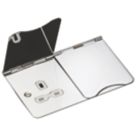 Knightsbridge FPR9UPCW 13A 2-Gang Unswitched Floor Socket Polished Chrome with White Inserts