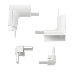 D-Line Plastic White Micro Trunking Bend Pack 4 Pcs