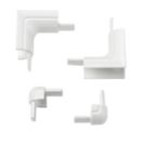 D-Line Plastic White Micro Trunking Bend Pack 4 Pcs