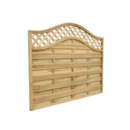 Forest Prague  Lattice Curved Top Fence Panels Natural Timber 6' x 5' Pack of 8