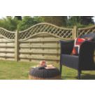 Forest Prague  Lattice Curved Top Fence Panels Natural Timber 6' x 5' Pack of 8