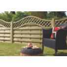 Forest Prague  Lattice Curved Top Fence Panels Natural Timber 6' x 5' Pack of 8