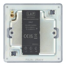 LAP  1-Gang 2-Way LED Dimmer Switch  Black Nickel with Colour-Matched Inserts