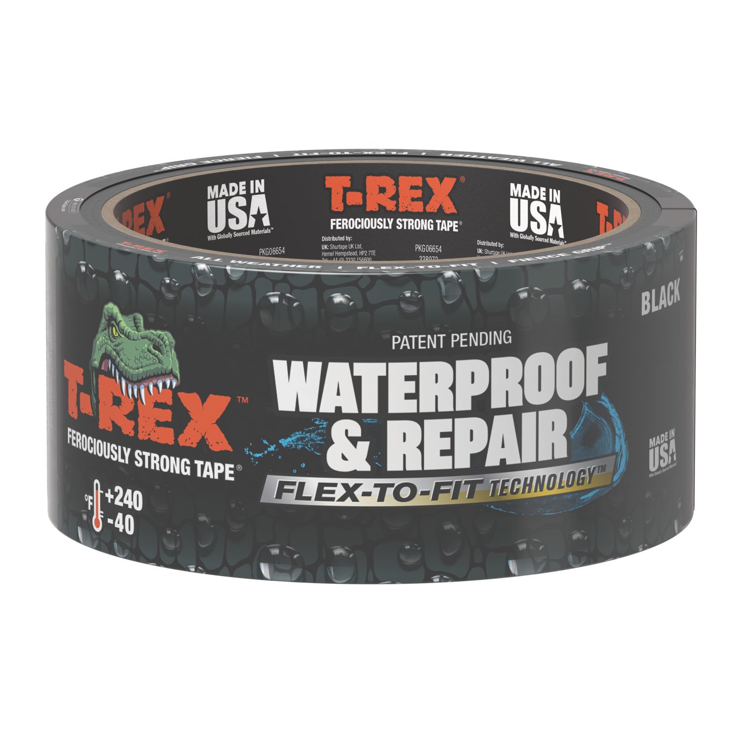 T-Rex Waterproof & Repair Tape Black 9.14m x 48mm (802EA)