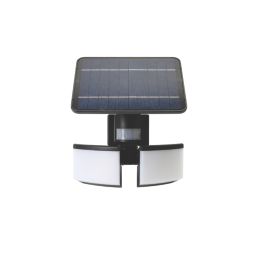 LAP Twiny Outdoor LED Solar-Powered Floodlight With PIR Sensor Black 800lm