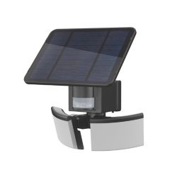 LAP Twiny Outdoor LED Solar-Powered Floodlight With PIR Sensor Black 800lm