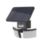LAP Twiny Outdoor LED Solar-Powered Floodlight With PIR Sensor Black 800lm