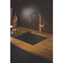 Clearwater Santor SAN20CP Single Lever Tap with Twin Spray Pull-Out Brushed Brass PVD