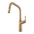 Clearwater Santor SAN20CP Single Lever Tap with Twin Spray Pull-Out Brushed Brass PVD