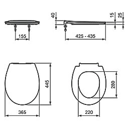 Armitage Shanks S21 Soft-Close Toilet Seat & Cover Duraplast White