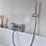 Pennard Waterfall Deck-Mounted  Dual-Lever Bath Shower Mixer Chrome